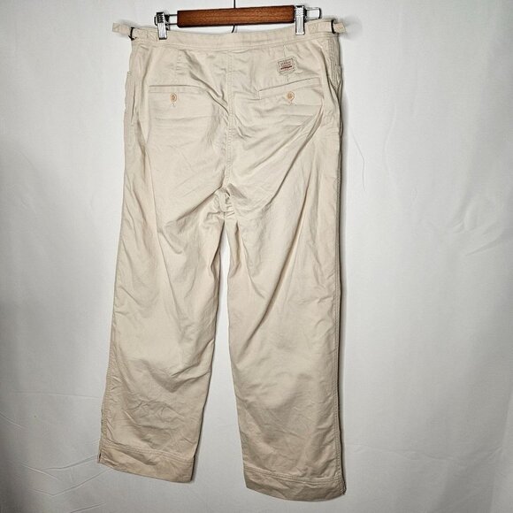 Bali Lauren Ralph Lauren Size 14 Beige Cotton Pant Trouser Adjustable Waist - Picture 2 of 12
